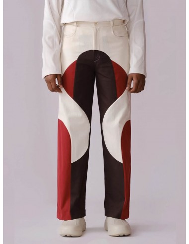 Border Panelled Trousers - Red Venez découvrir notre 