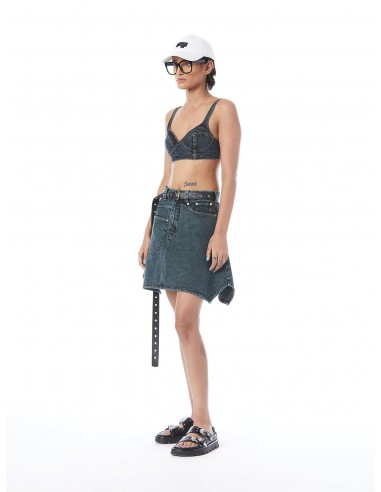 Asymmetric Reverse Denim Skirt chez Cornerstreet bien 