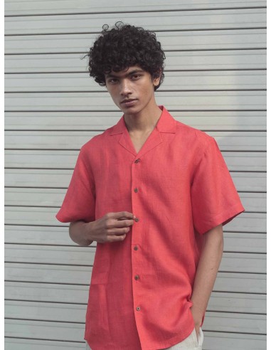 Do me a solid - Red Linen Shirt la colonne vertébrale