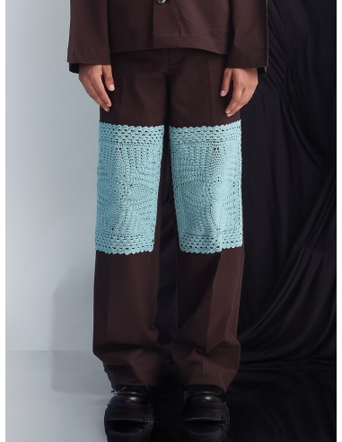 Epidermis Crochet Applique Trousers - DB les muscles