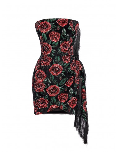 Strapless Wrapped Velvet Mini Dress offre 