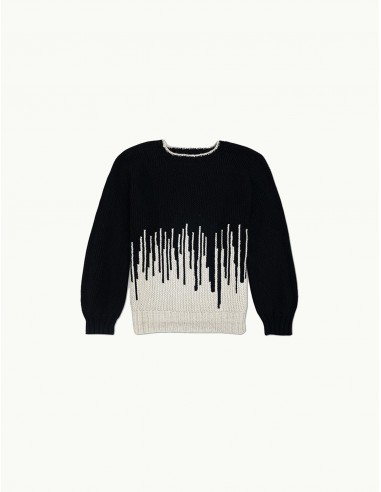 ECG Ikat Wool Sweater- Black pas cher