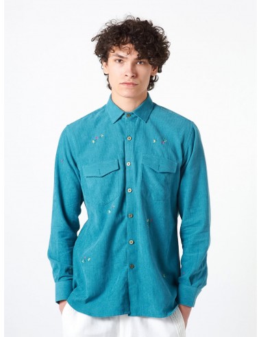 Blue Corduroy Shirt Amélioration de cerveau avec