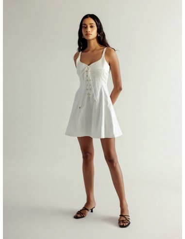 Louis Dress - White de pas cher