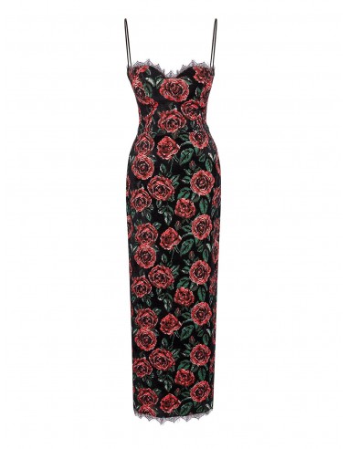 Velvet Rose Midi-Dress meilleur choix