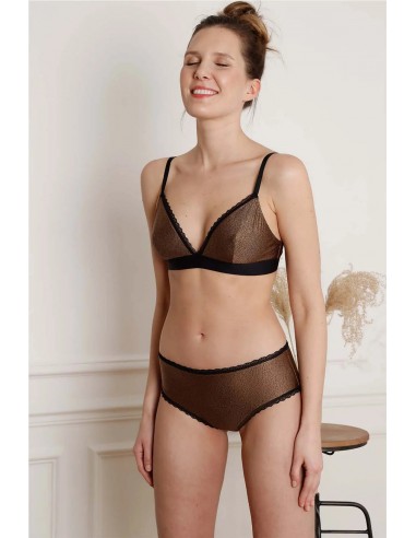 Soutien-gorge Triangle Callie Bronze brillant des détails fins