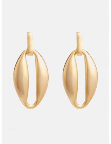 Golden Liquid Oval Drop Post Earrings de pas cher