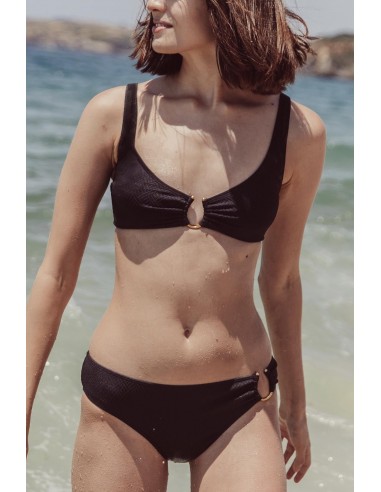 Culotte de Maillot de Bain Héméra Texturée Noir Economisez 