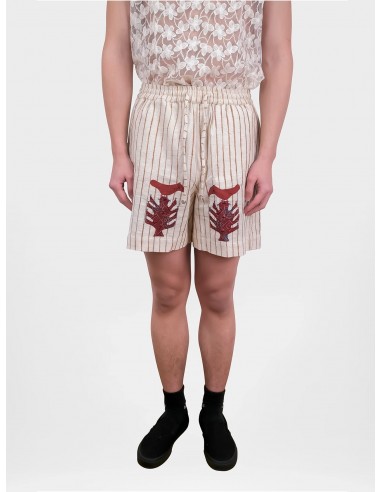 HARAGO Off-White Striped Shorts les muscles