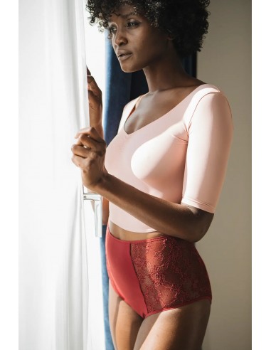 Culotte Absolu Rhéa Taille Haute Fleurs Bordeaux le des métaux précieux