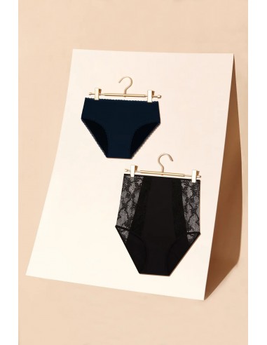 Pack Duo - Shorty Callie Marine & Culotte Absolu Rhéa Taille Haute Fleurs Noire du meilleur 